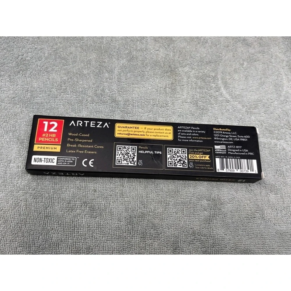 Arteza 12 Pack #2 HB Wood-Cased Pencils Pre-Sharpened‎ Break-Resistant ARTZ-8117